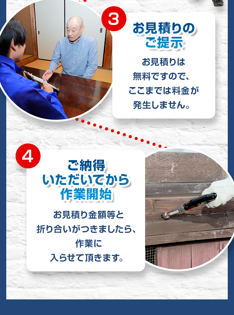 ご納得いただいてから作業開始